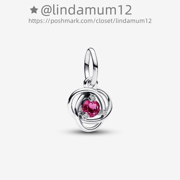 Pandora Pink Eternity Circle Dangle Charm - Picture 1 of 6